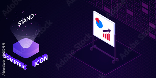 Stand isometric icon. Vector illustration. 3d concept