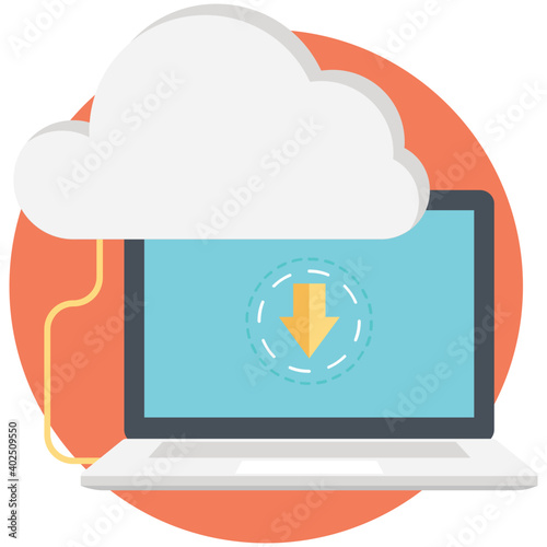 Cloud backup services, vector illustration of online backup services 