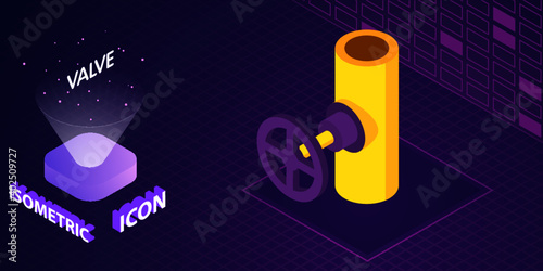 Water tap isometric icon. Vector illustration. 3d concept