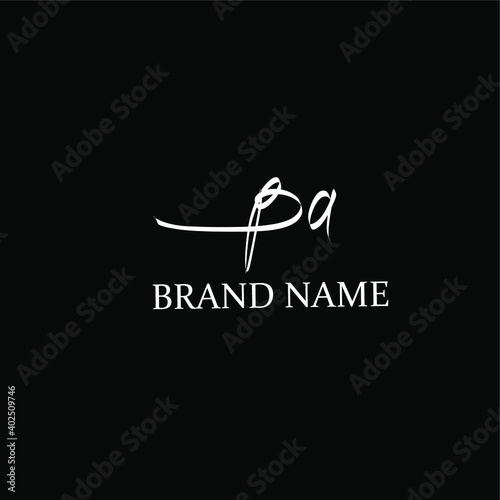 Initial BA beauty monogram and elegant logo design