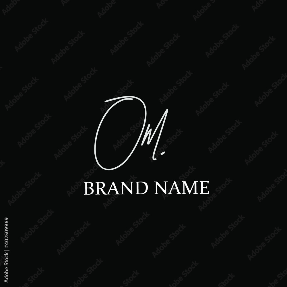 Initial OM beauty monogram and elegant logo design