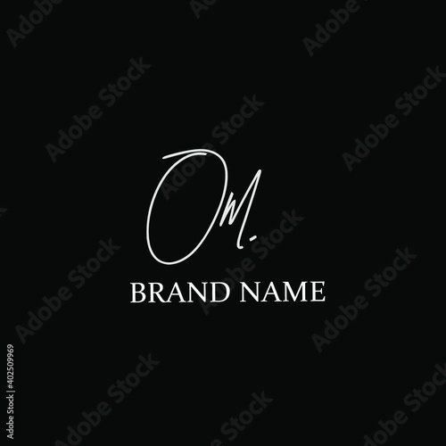 Initial OM beauty monogram and elegant logo design