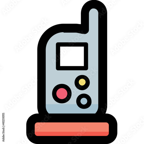 Cartoon illustration of Baby radio monitor. Baby item for newborn icon, Kids wireless mobile toy vector icon