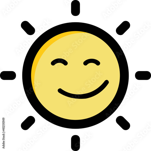 Be shine graphic illustration. Vector logo happy sun smiling icon