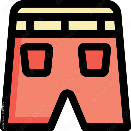 Graphic illustration of  kids knicker, shorts icon. Children’s summer clothing vector icon