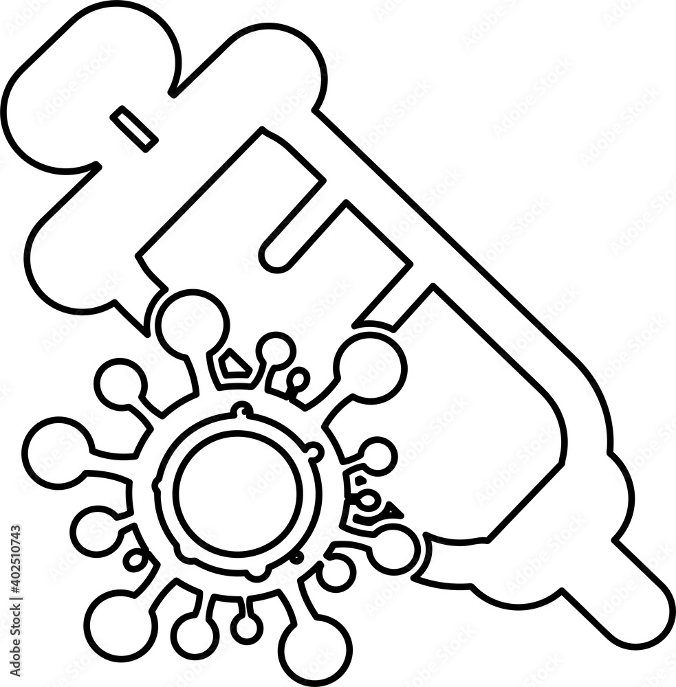 Coronavirus Covid-19 Vaccine icon design Coronavirus Covid-19 Vaccine icon design