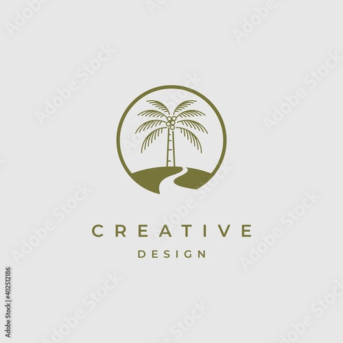 Obraz na płótnie Palm tree logo design vector template