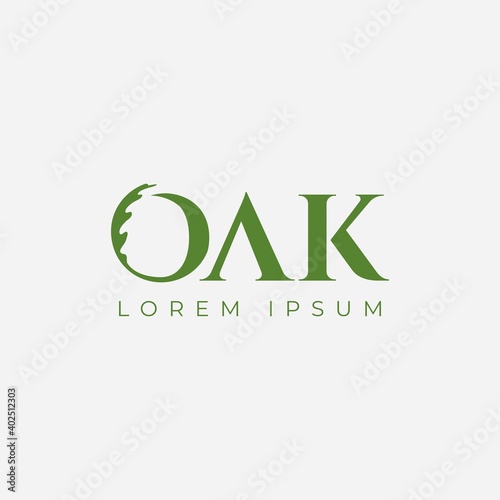Oak leaf logo design illustration vector template