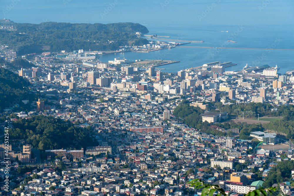 小樽天狗山から見る小樽市街の風景