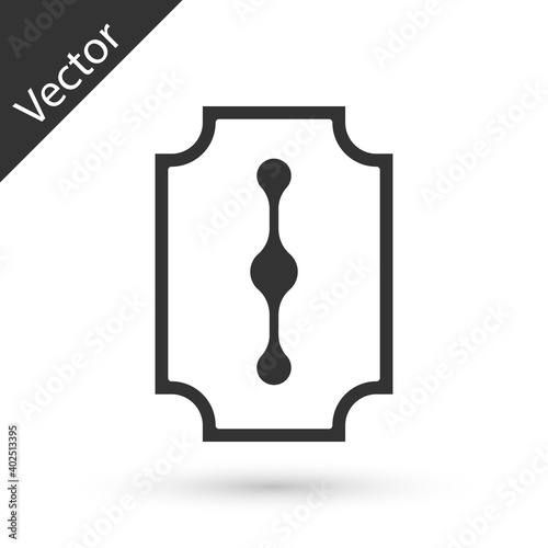 Grey Blade razor icon isolated on white background. Vector Illustration.