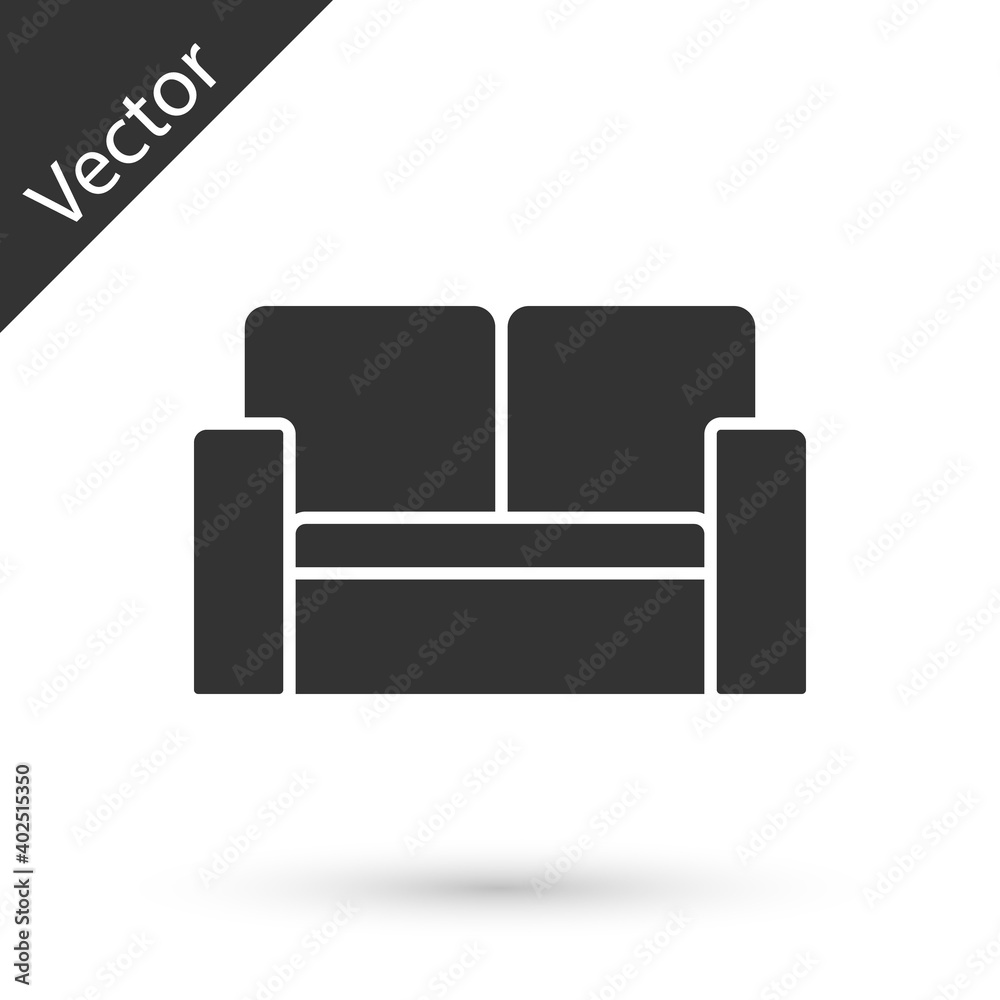 Grey Cinema chair icon isolated on white background. Vector. Grey Cinema chair icon isolated on white background. Vector.