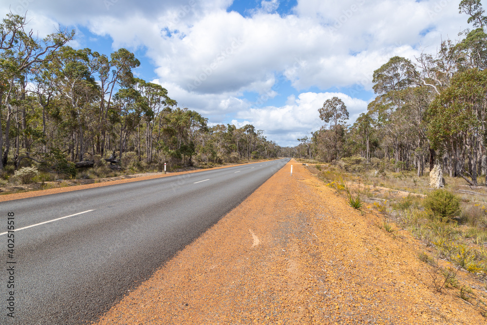 Panorama along the Brockman Highway close to Dadarrup in Western Australia