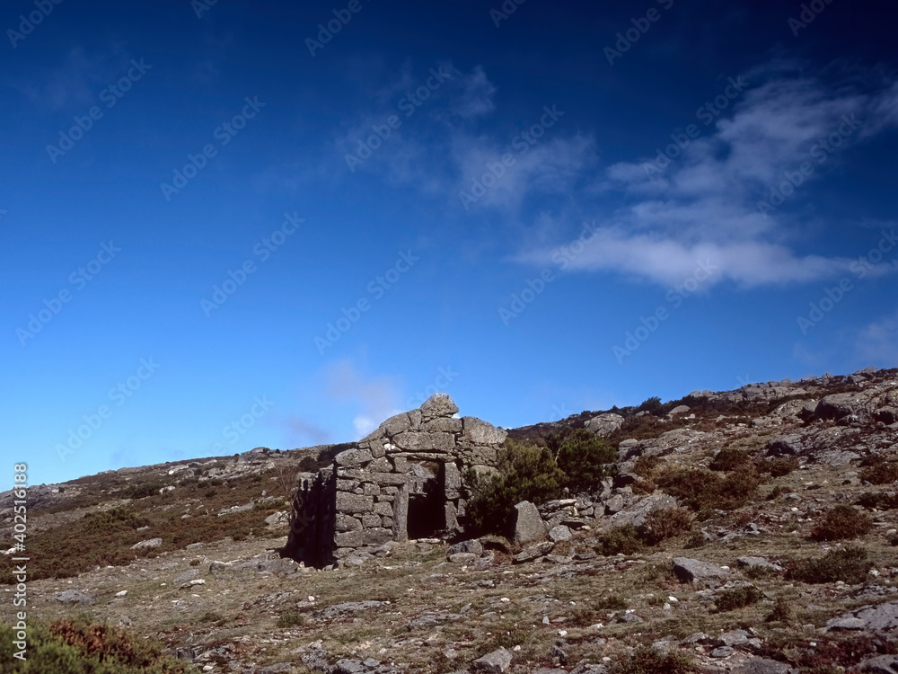 Mountain granite hut ruin