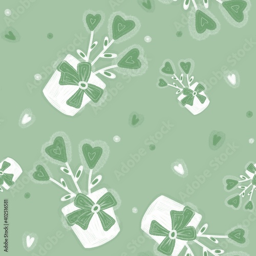  floral seamless pattern with hearts for valentine s day