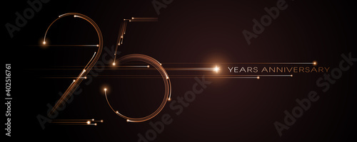 Obraz na płótnie 25 years anniversary vector icon, logo. Graphic design element