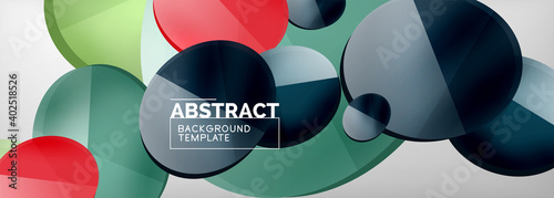 Abstract glossy round shapes vector background. Vector futuristic illustration for covers, banners, flyers and posters and other