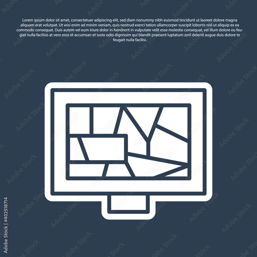 Blue line Picture art icon isolated on blue background. Vector. Blue line Picture art icon isolated on blue background. Vector.