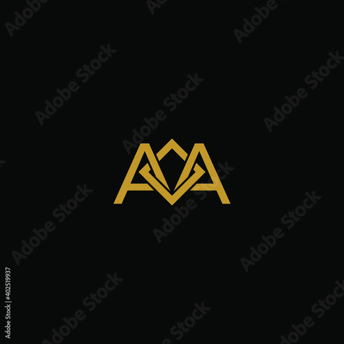 initial letter AA or A minimal concept logo graphic design vector 