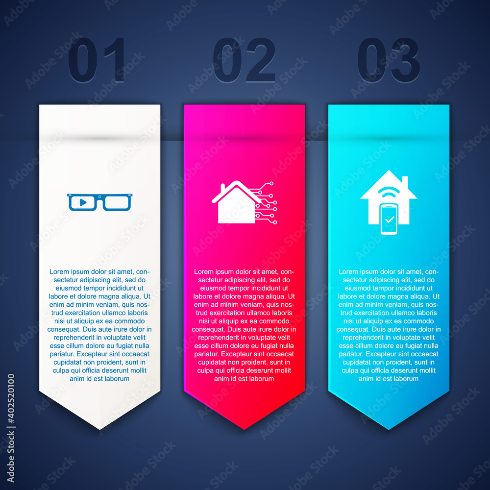 Set Smart glasses, home and remote control system. Business infographic template. Vector. Set Smart glasses, home and remote control system. Business infographic template. Vector.