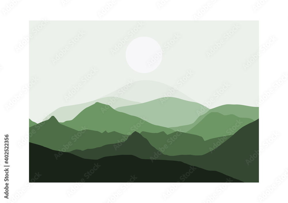 flat landscape vector illustration. Set of abstract contemporary backgrounds in earth colors. mountain landscape in flat style. Concept vector templates for social media, websites, poster, cover. 