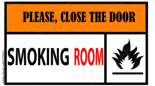 graphic vector sign smoking room template