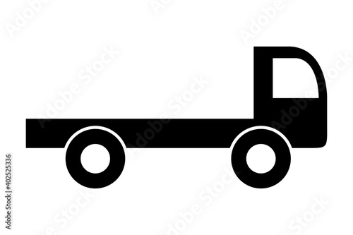 Truck icon silhouette. Vector illustration isolated on white background.
