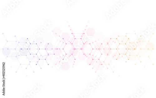 Geometric abstract background with hexagons pattern. Concepts and ideas for technology  science  and medical design. Vector illustration.