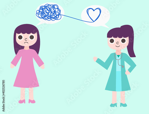 Psychotherapy concept.Psychologist doctor helps patient.Mental health care.
