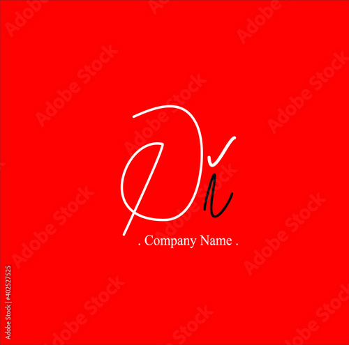 D I DI Initial handwriting or handwritten logo for identity