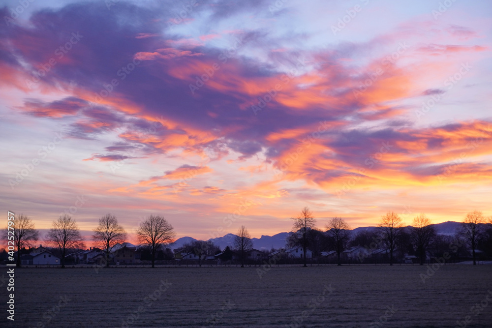 Sonnenaufgang Neujahr 2021 bei Burckmühl