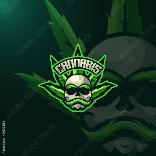 Cannabis esport gaming logo template