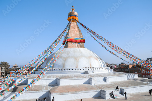 Boudhanath or Boudha Stupa, a popular tourist attraction in Kathmadu Nepal declared as a UNESCO World Heritage Site