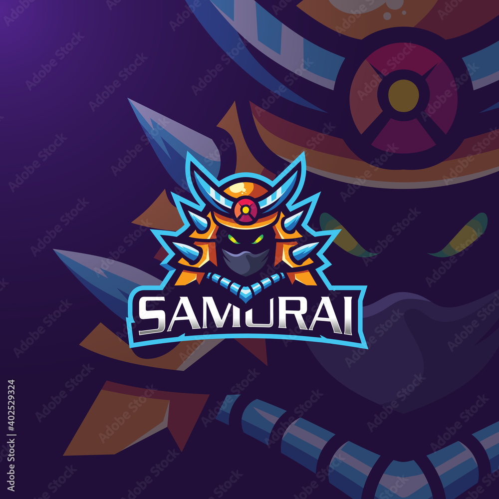 Samurai esport gaming logo template