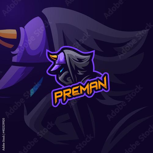 Devil hood esport gaming logo template