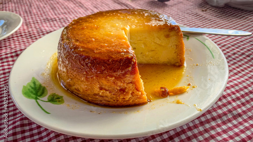 Traditional Cuban Flan served in plate