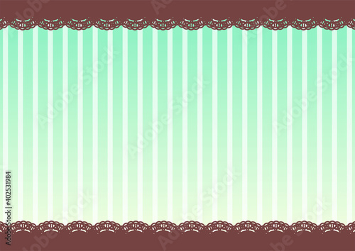 背景　バレンタイン　ミントボーダー