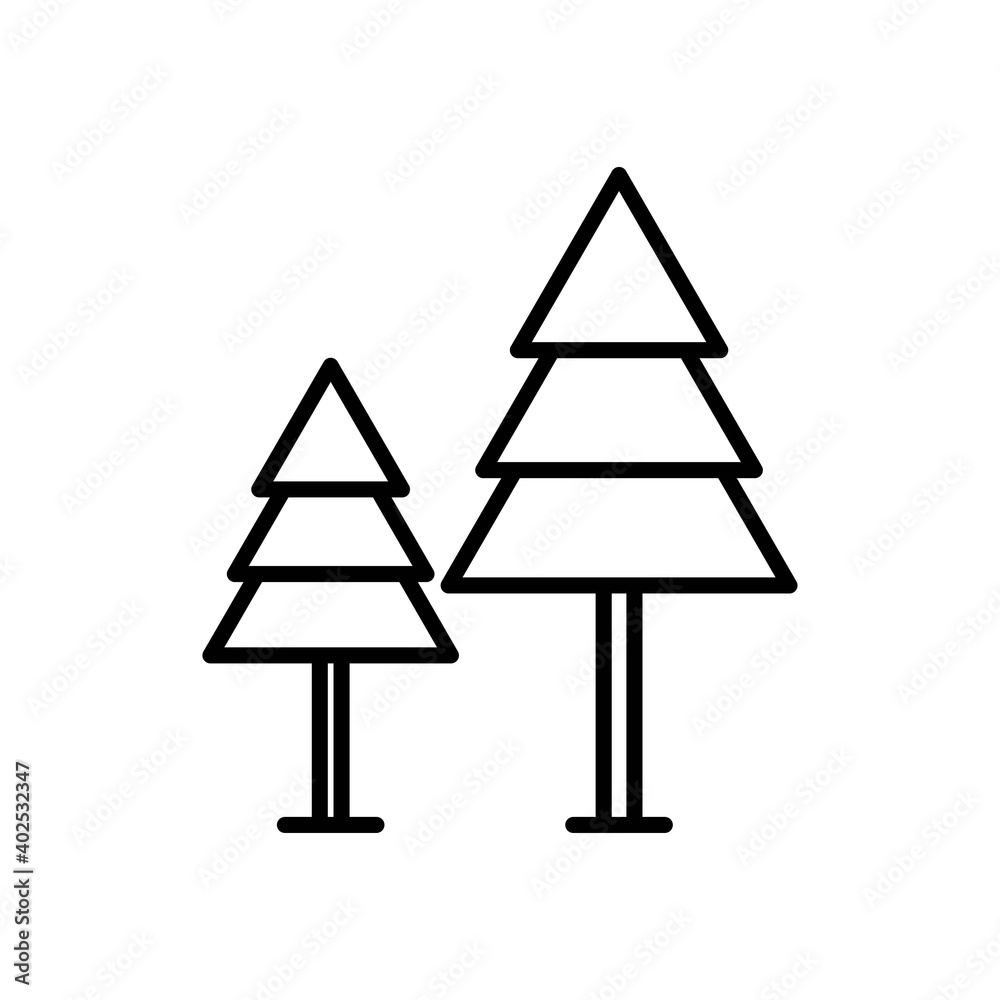 pine tree icon line style vector pine tree icon line style vector