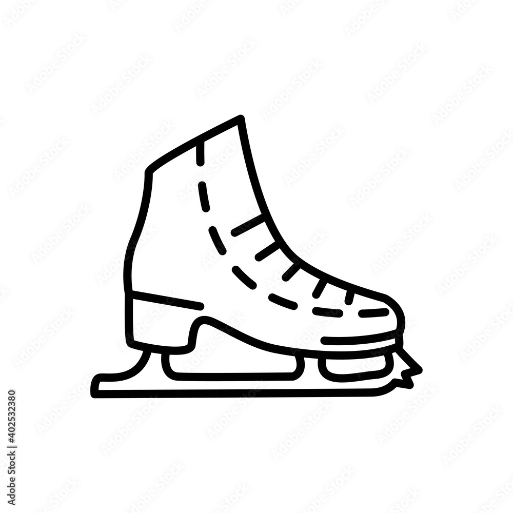 Ice skating icon line style vector Ice skating icon line style vector