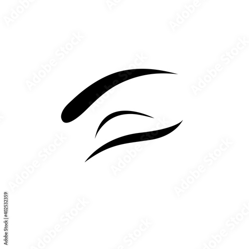 Minimal lash logo. Female closed eye. Vector black icon