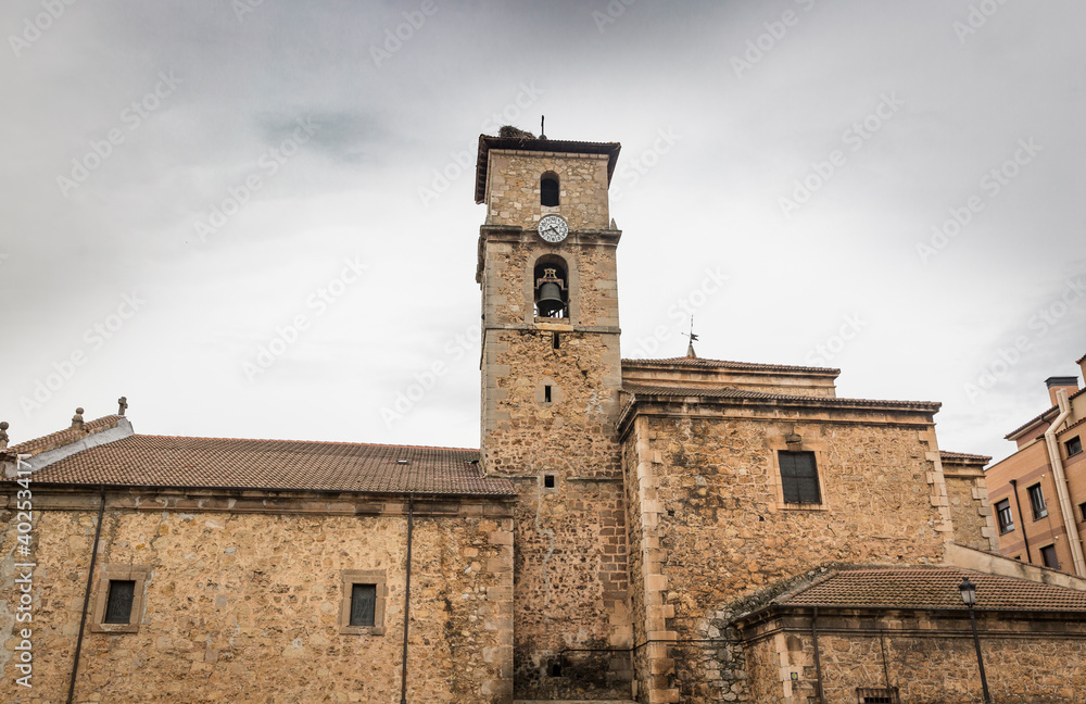 Parish church of San Leonardo Abad in San Leonardo de Yague town, province of Soria, Castile and Leon, Spain