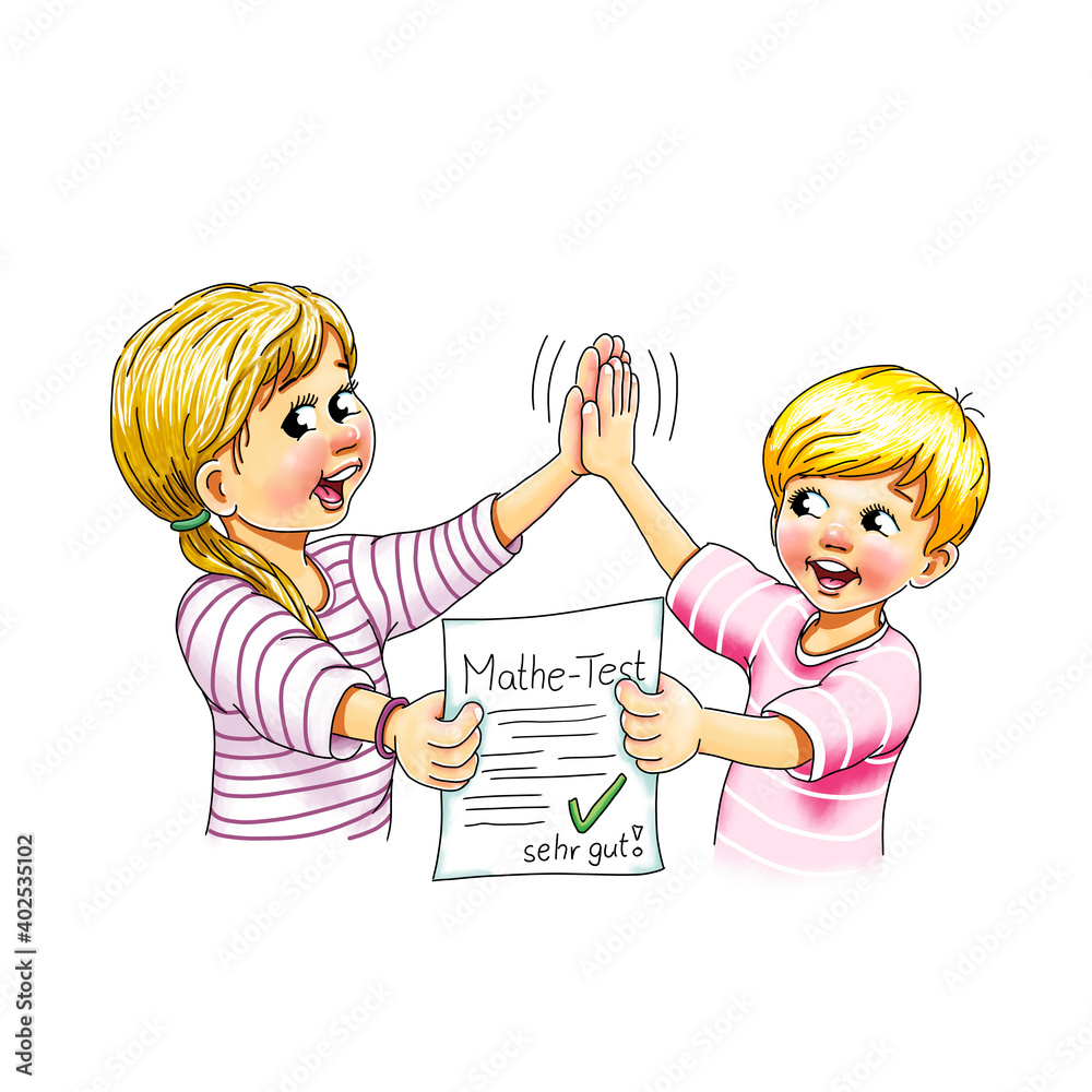 Geschwister Junge Mädchen Schüler high five klatschen Hände ab Glückwunsch Erfolg gewinn Test bestanden sehr gut schulnote schule lernen erfolgreich helfen miteinander unterstützen bildung hausaufgabe Geschwister Junge Mädchen Schüler high five klatschen Hände ab Glückwunsch Erfolg gewinn Test bestanden sehr gut schulnote schule lernen erfolgreich helfen miteinander unterstützen bildung hausaufgabe