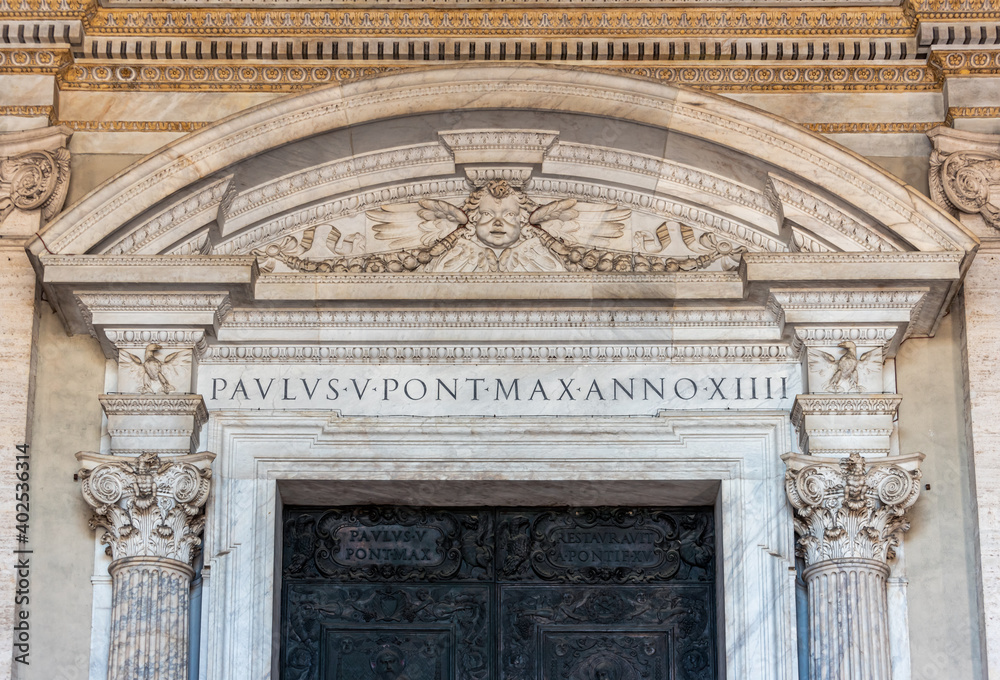 Detail of door facade in Saint Peter Basilica