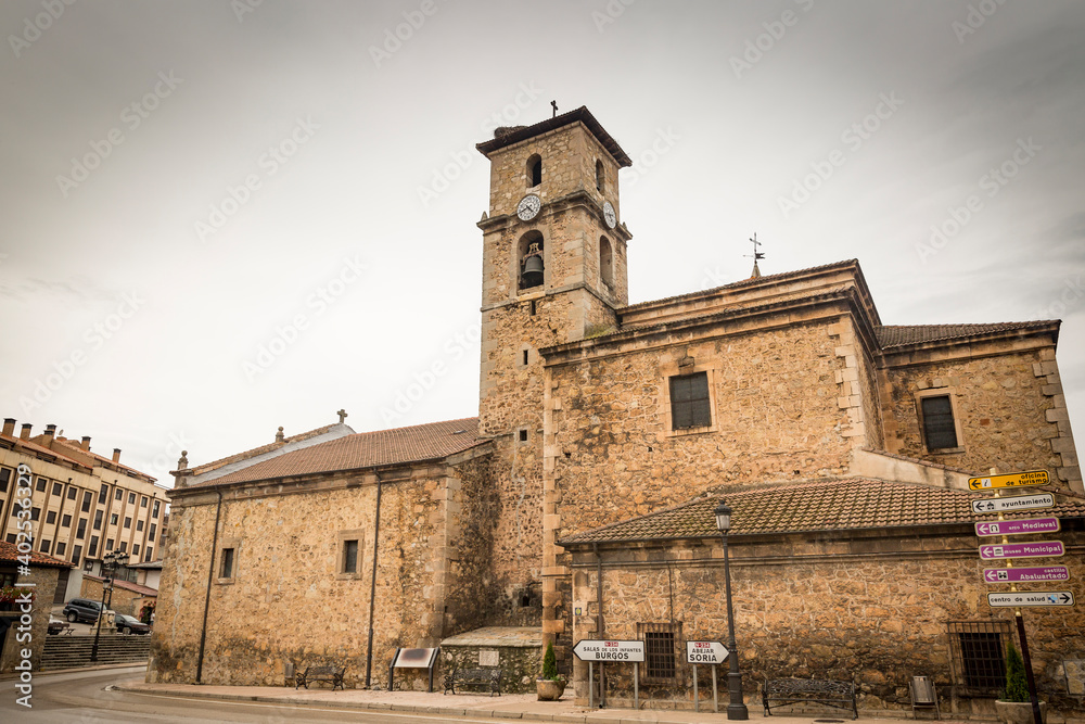 Parish church of San Leonardo Abad in San Leonardo de Yague town, province of Soria, Castile and Leon, Spain
