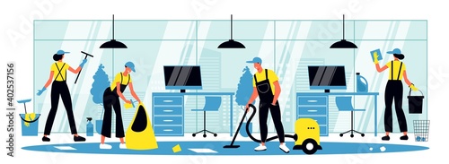 Cleaning Horizontal Illustration
