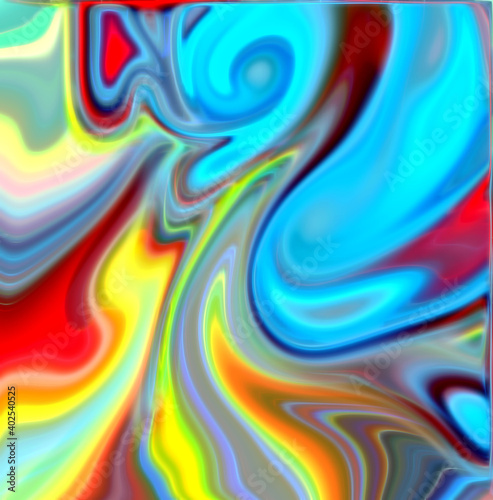 Yellow blue red purple waves, abstract colorful background with circles