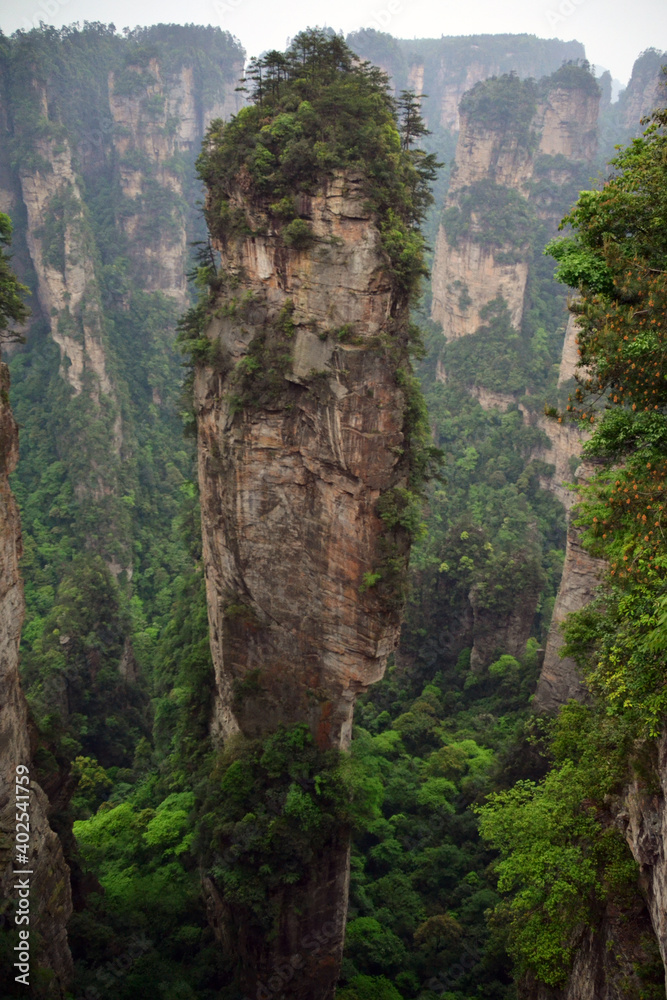 China, Avatar mountains, Tianjin, southern sky pillar