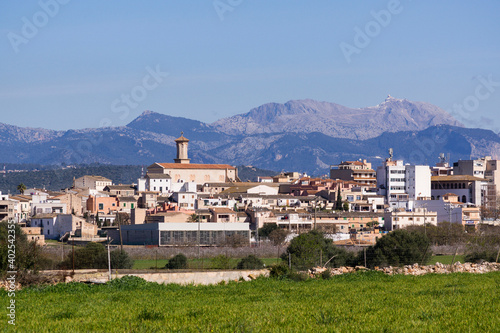 pueblo de Sant Jordi y sierra de tramuntana, Palma, Mallorca, balearic islands, spain, europe photo