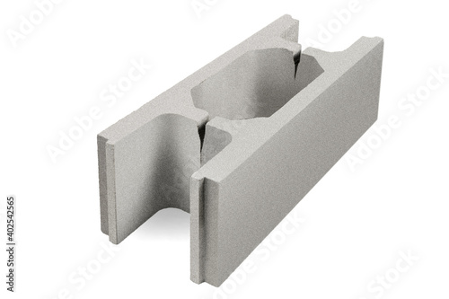 concrete formwork for the construction of the foundation. Architectural fasteners strengthening cement fencing isolated on white background