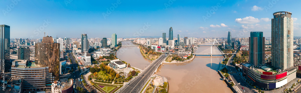 Aerial view of Sanjiangkou in Ningbo Aerial view of Sanjiangkou in Ningbo