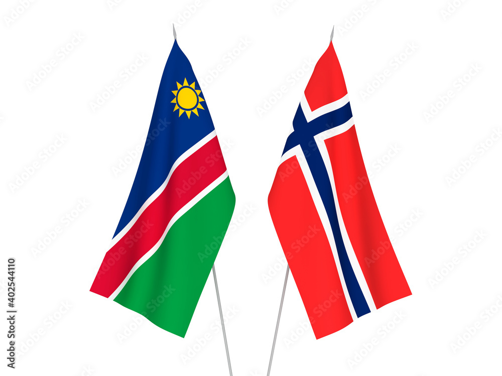 Norway and Republic of Namibia flags